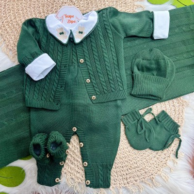 Saída de Maternidade Completa 7 Peças - Verde Musgo
